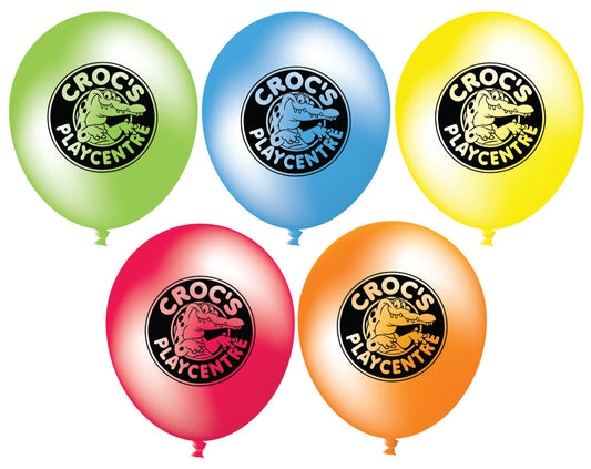 Balloons with Croc's logo (with sticks and cups)